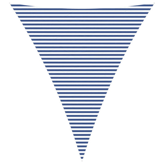 Sunshade Sail Oxford Fabric Triangular 5x6x6 m Width 5 m Depth 6 m Blue and white