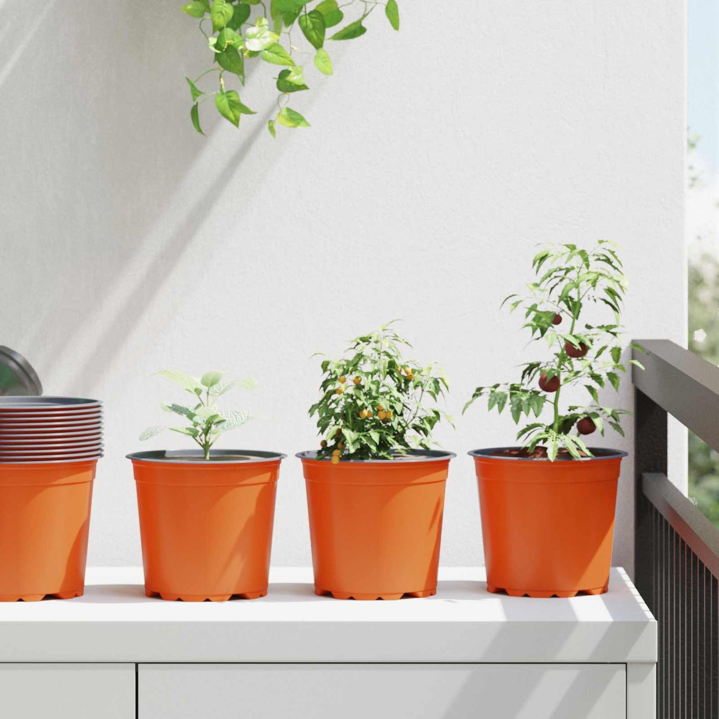 vidaXL Round Flower Pot 200 pcs Terracotta Ø 15 x 13 cm Plastic 1
