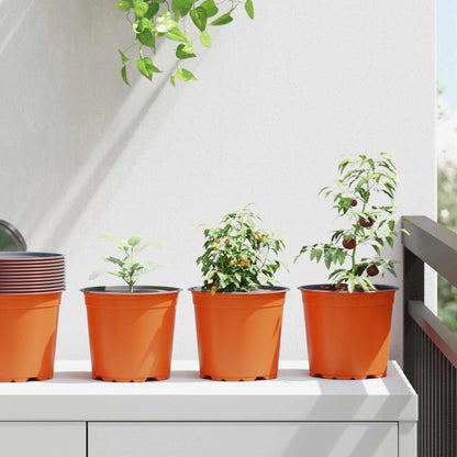 vidaXL Round Flower Pot 200 pcs Terracotta Ø 15 x 13 cm Plastic 1