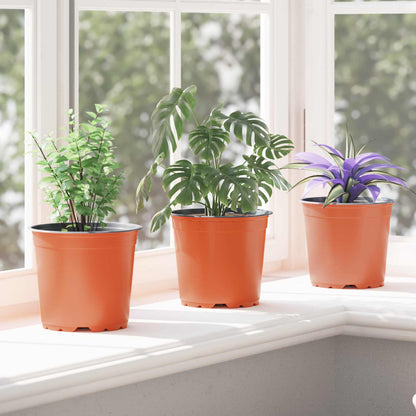 vidaXL Round Flower Pot 200 pcs Terracotta Ø 15 x 13 cm Plastic 5