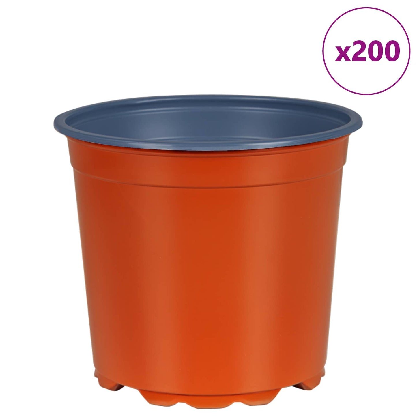 vidaXL Round Flower Pot 200 pcs Terracotta Ø 15 x 13 cm Plastic 4