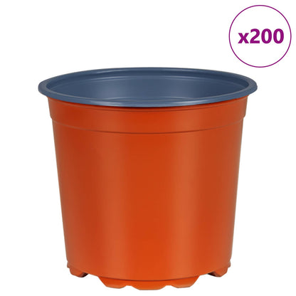 vidaXL Round Flower Pot 200 pcs Terracotta Ø 15 x 13 cm Plastic 4