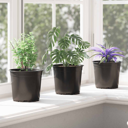 vidaXL Round Flower Pot 200 pcs Black Ø 15 x 13 cm Plastic 5