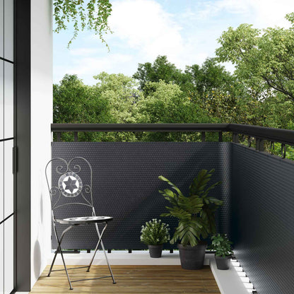 vidaXL Balcony Screen Dark Grey 600 x 90 cm Poly Rattan 1
