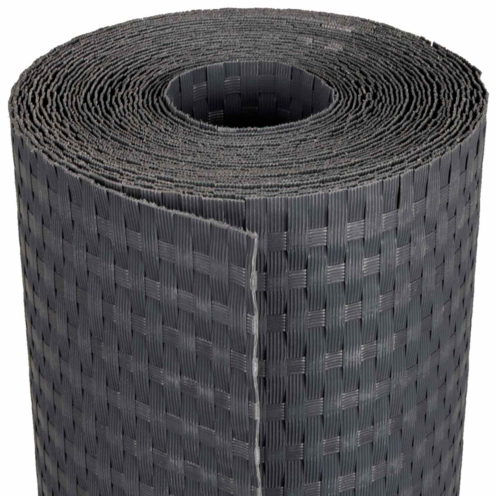 vidaXL Balcony Screen 600 x 100 cm Poly Rattan Dark Grey 2