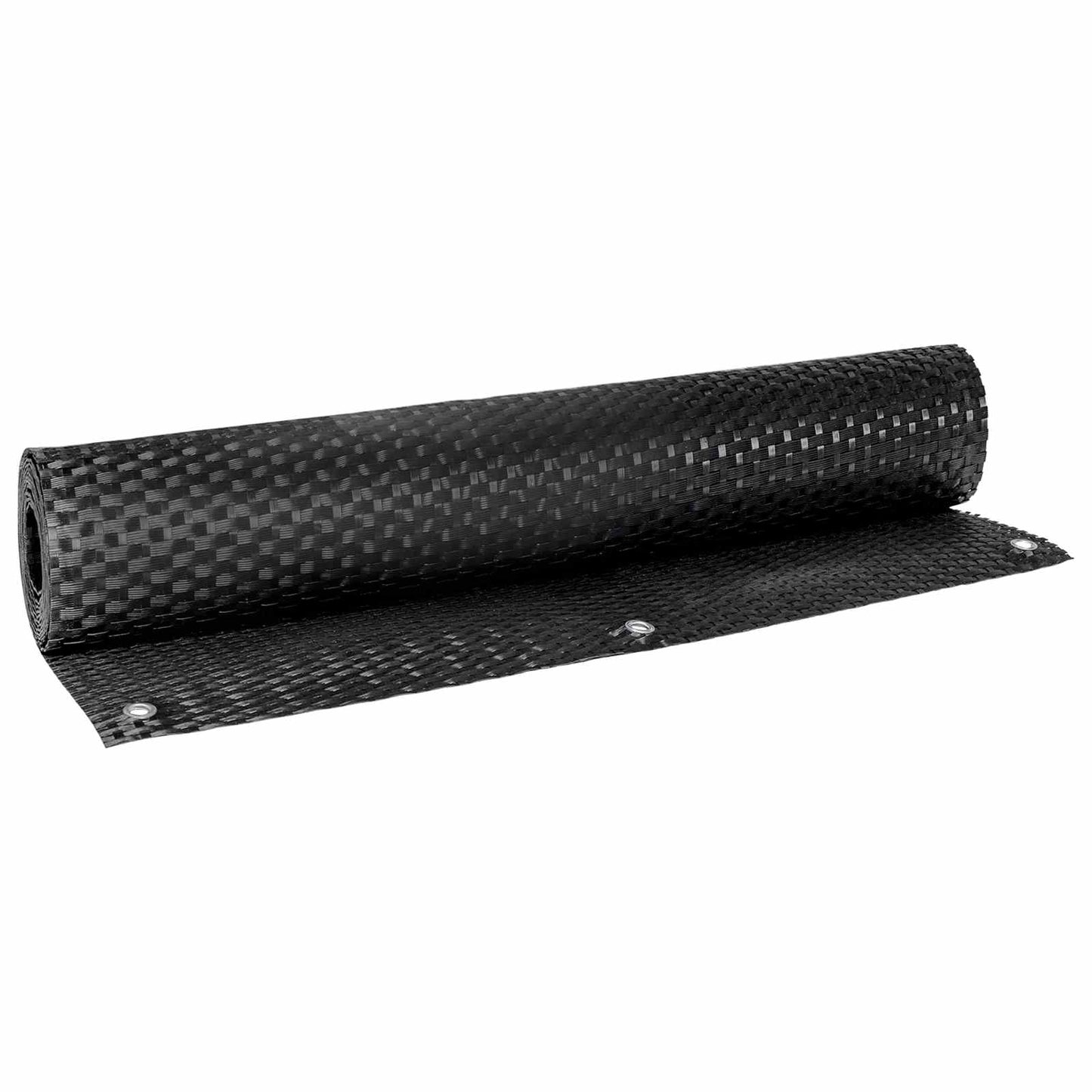 vidaXL Balcony Screen with Eyelets 500 x 100 cm Poly Rattan Black 3