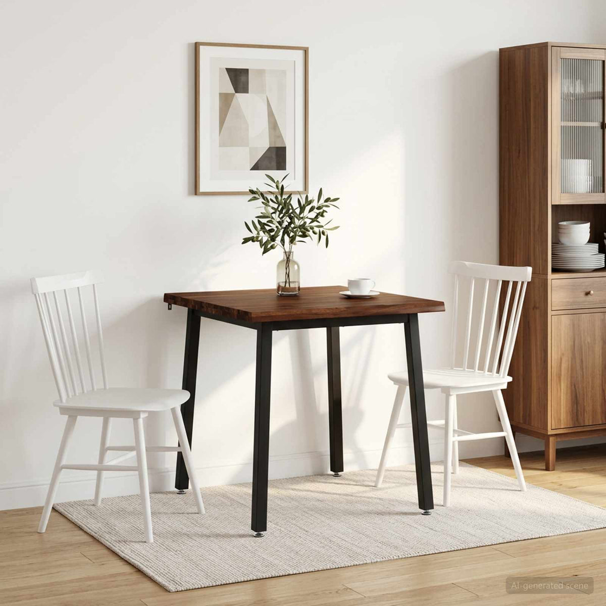 vidaXL Live Edge Dining Table 60 x 55 x 75 cm Solid Acacia Wood 1