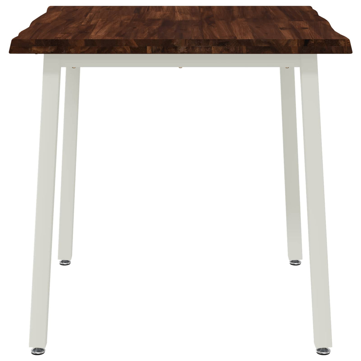 Dining Table 60 x 55 x 75 cm Solid Acacia Wood Live edge Depth 55 cm Width 60 cm Dark brown and white