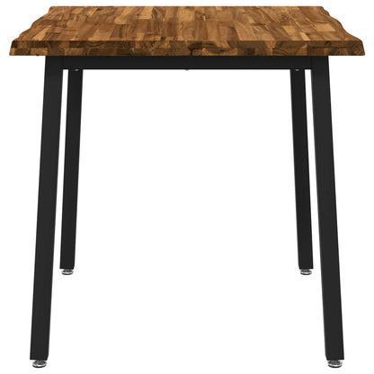 Dining Table 60 x 55 x 75 cm Solid Acacia Wood Live edge Depth 55 cm Width 60 cm Natural and black