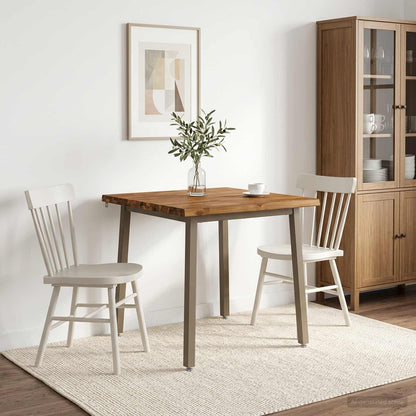 vidaXL Live Edge Dining Table 60 x 55 x 75 cm Solid Acacia Wood 1