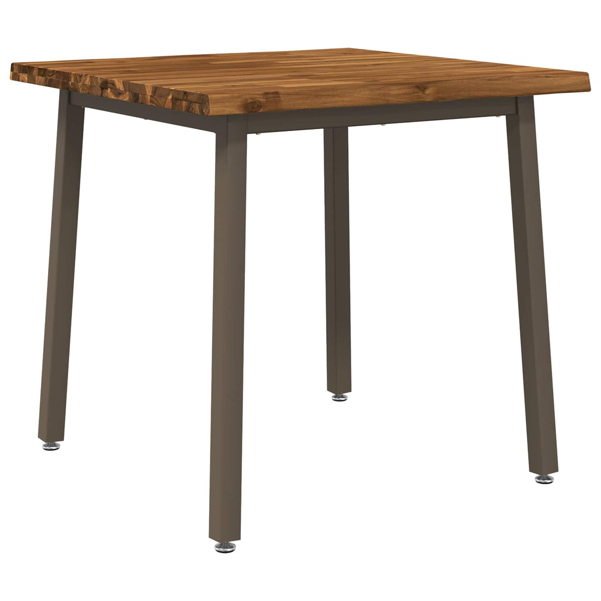Dining Table 60 x 55 x 75 cm Solid Acacia Wood Live edge Depth 55 cm Width 60 cm Natural and coffee