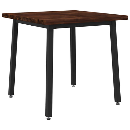 Dining Table 60 x 55 x 75 cm Solid Acacia Wood Square Depth 55 cm Width 60 cm Dark brown and black