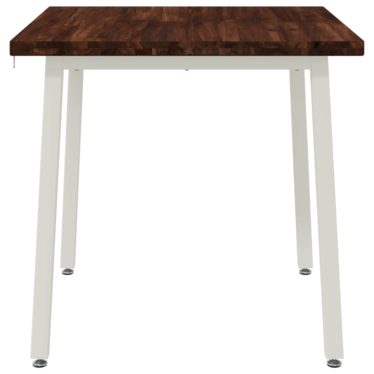 Dining Table 60 x 55 x 75 cm Solid Acacia Wood Square Depth 55 cm Width 60 cm Dark brown and white