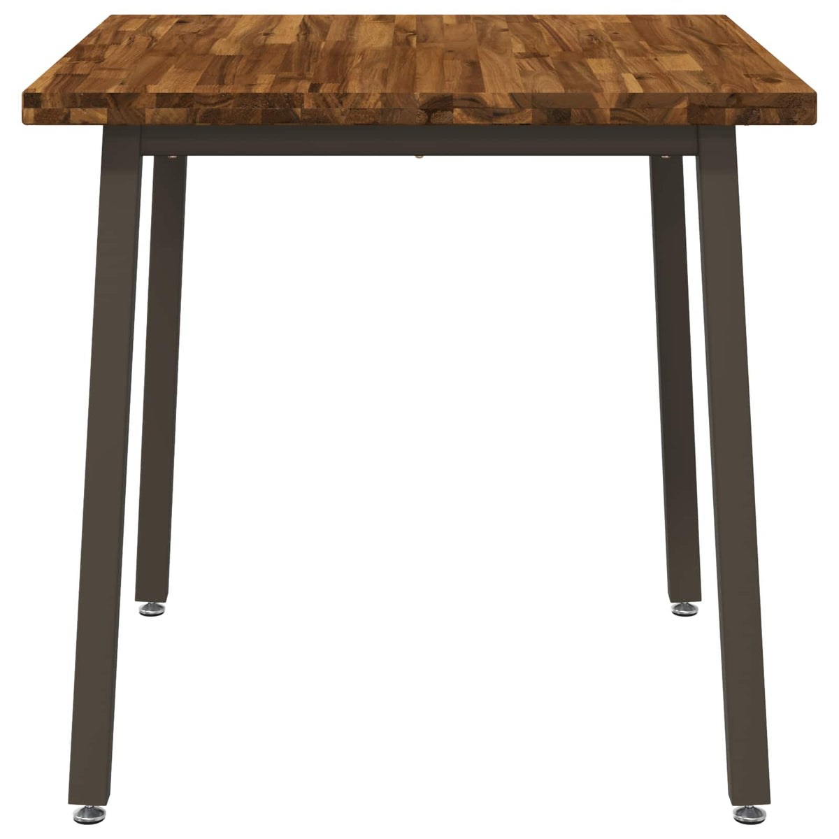 Dining Table 60 x 55 x 75 cm Solid Acacia Wood Square Depth 55 cm Width 60 cm Natural and coffee
