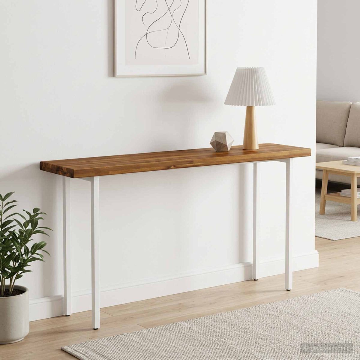 vidaXL Table Top Natural Rectangular Depth 30 cm