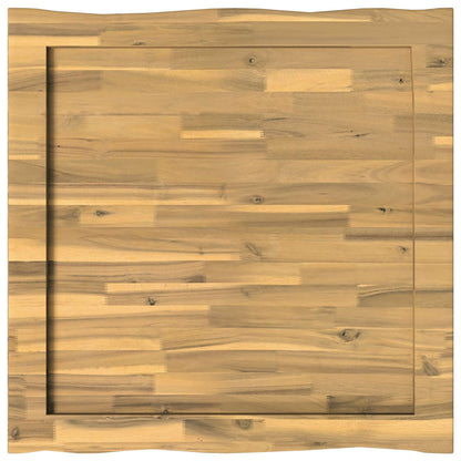 Live Edge Table Top Rectangular Whitewash Live Edge 2 Sides Depth 80 cm 80 cm