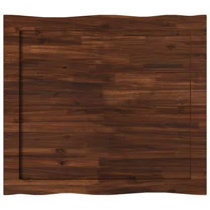 Live Edge Table Top Rectangular Dark Brown Live Edge 2 Sides Depth 80 cm 90 cm