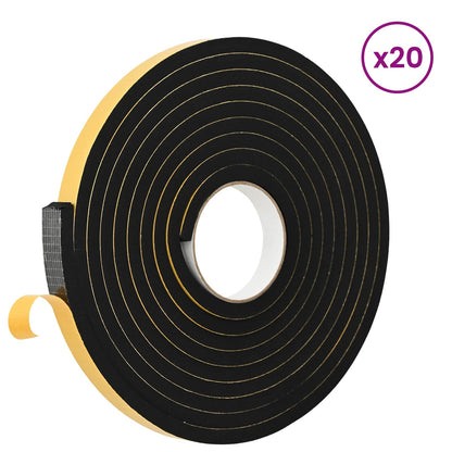 vidaXL Self-adhesive Foam Tape 20 pcs Black 20mm x 5m CR Foam 3