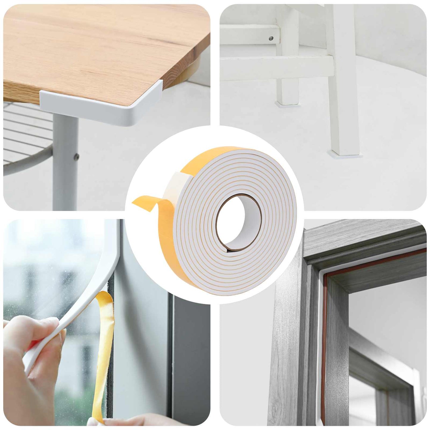vidaXL Self-adhesive Foam Tape 10 pcs White 40mm x 5m CR Foam 1