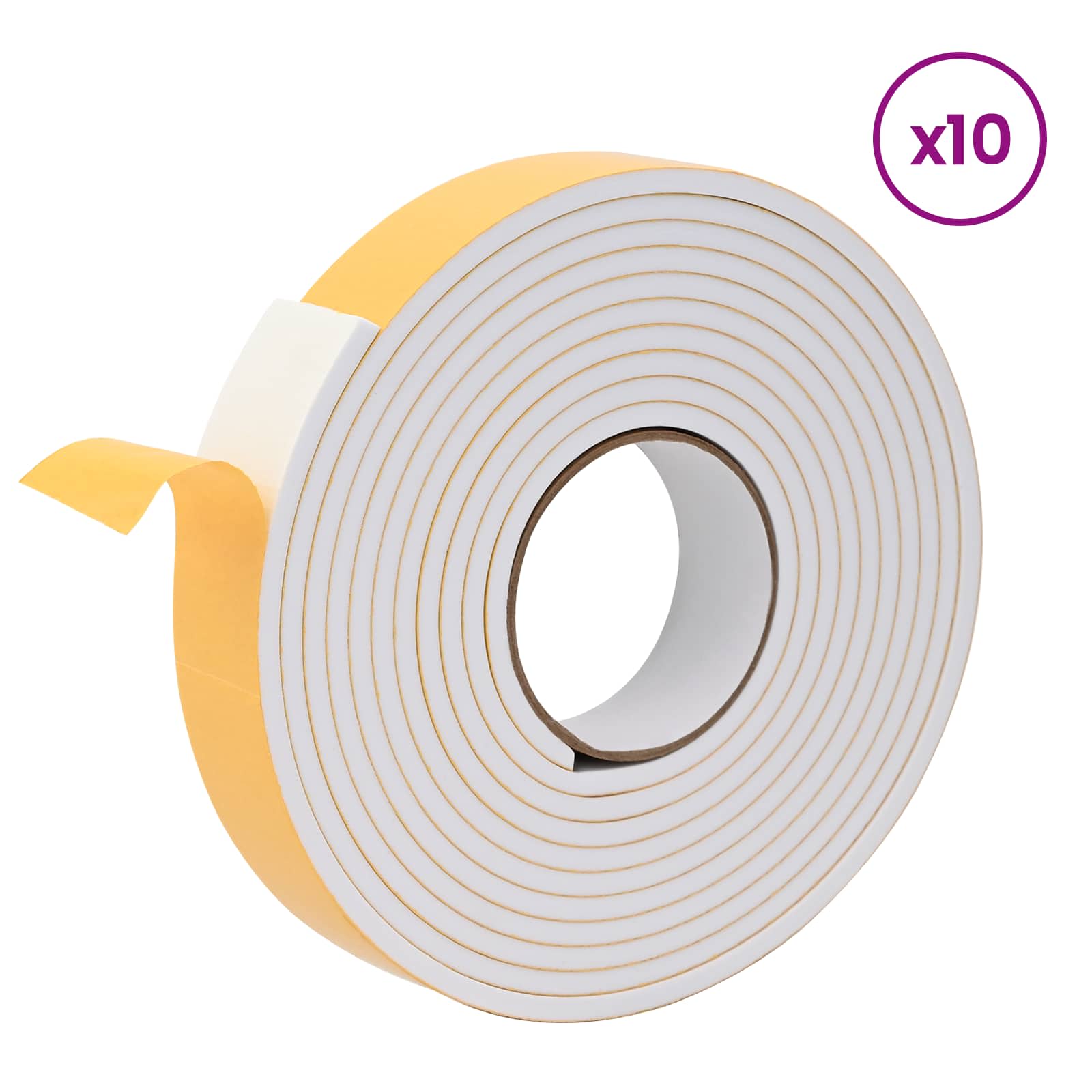vidaXL Self-adhesive Foam Tape 10 pcs White 40mm x 5m CR Foam 3