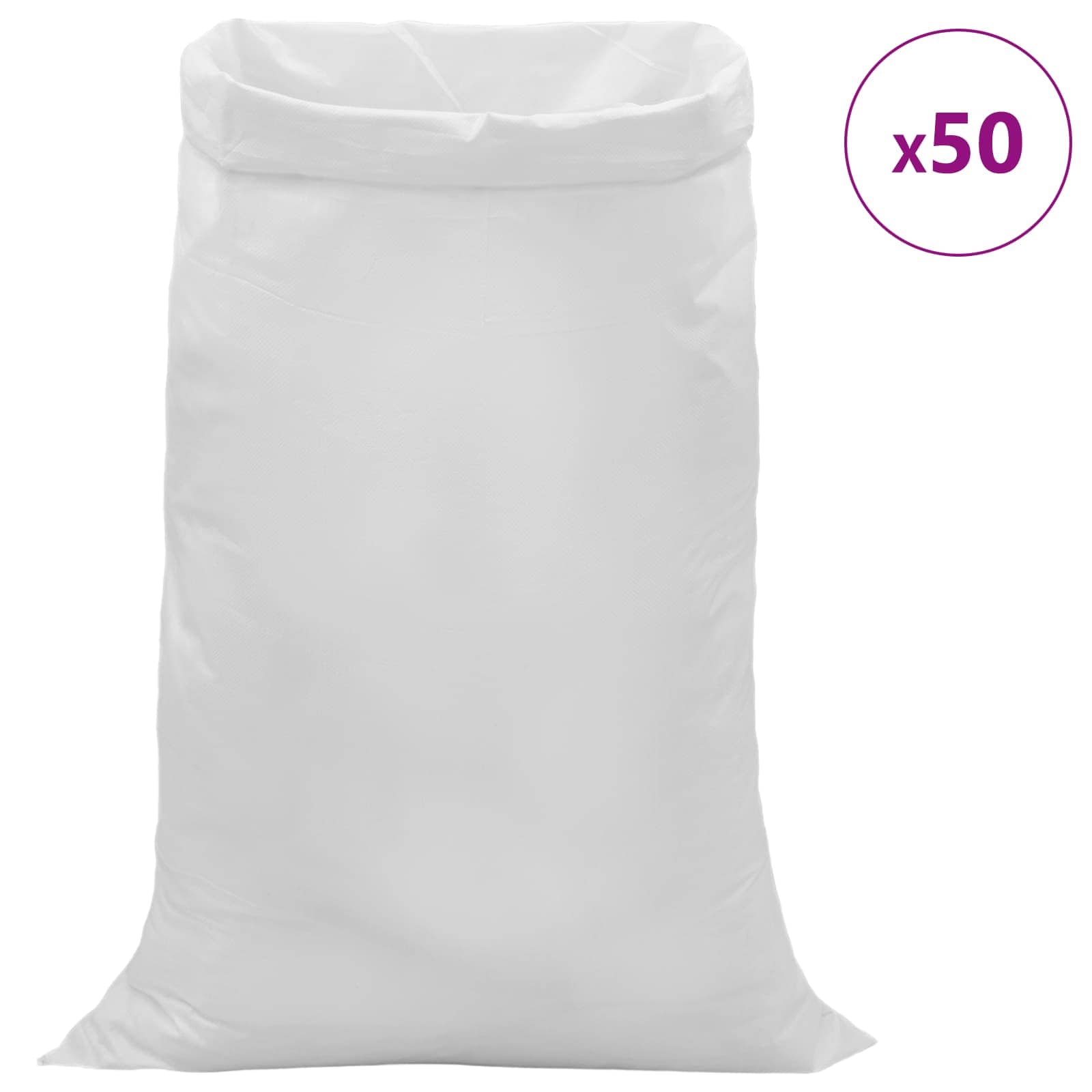 vidaXL Woven Sacks 50 pcs White 80 x 125 cm PP 3