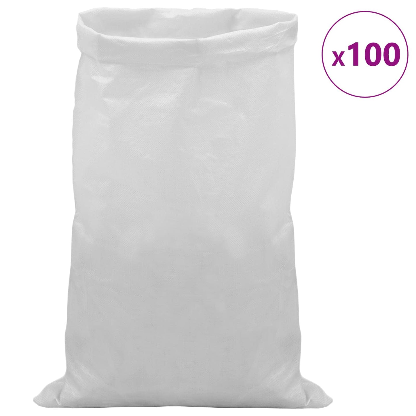 vidaXL Woven Sacks 100 pcs White 60 x 110 cm PP 3