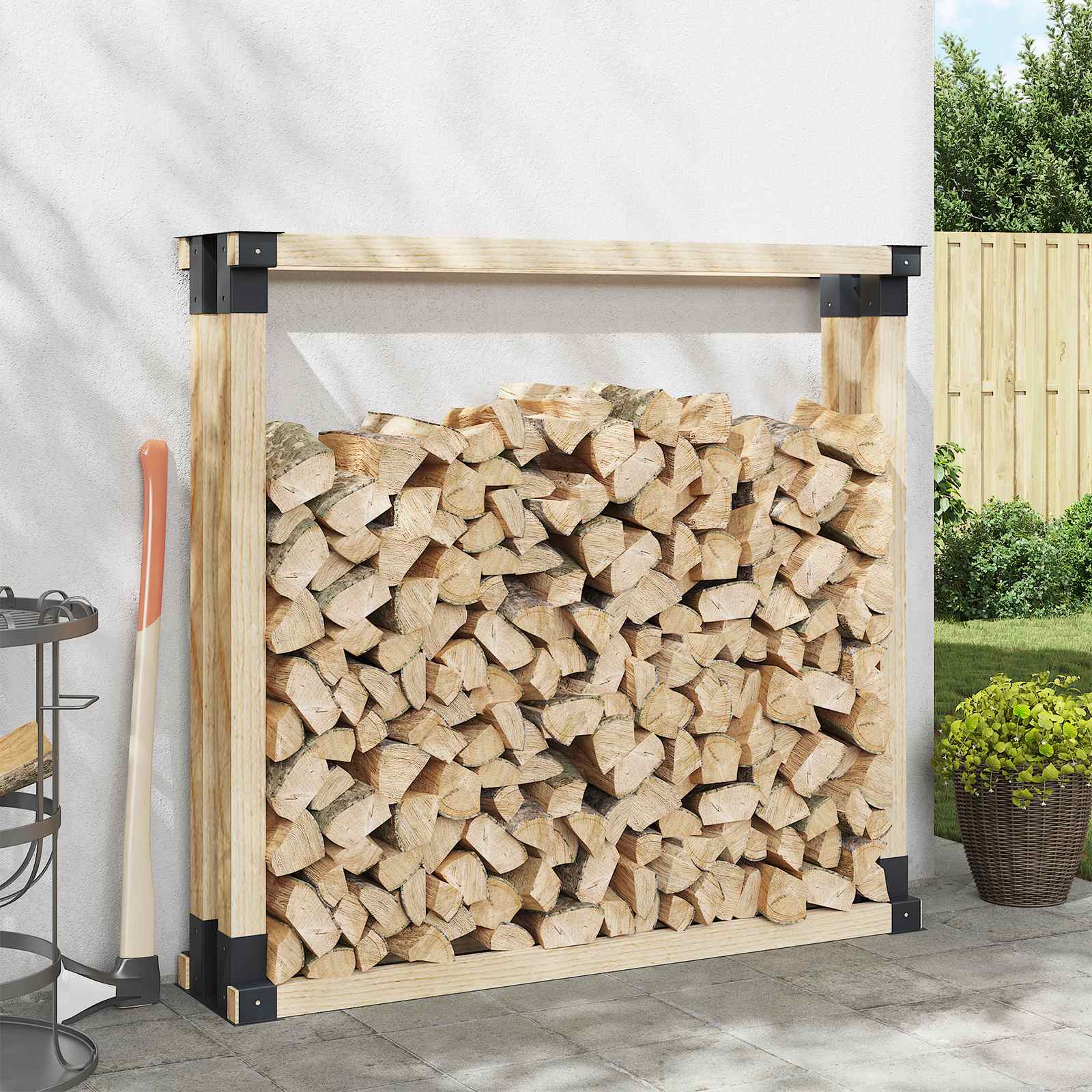 vidaXL Firewood Stack Aid 4 pcs Anthracite 34 x 10 x 15 cm Steel 1