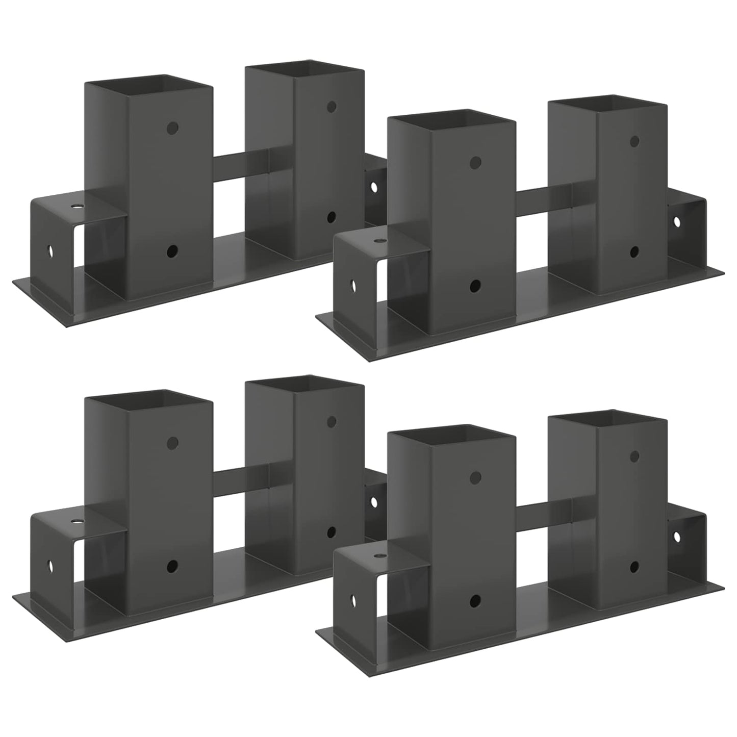 vidaXL Firewood Stack Aid 4 pcs Anthracite 34 x 10 x 15 cm Steel 2
