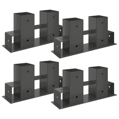 vidaXL Firewood Stack Aid 4 pcs Anthracite 34 x 10 x 15 cm Steel 2