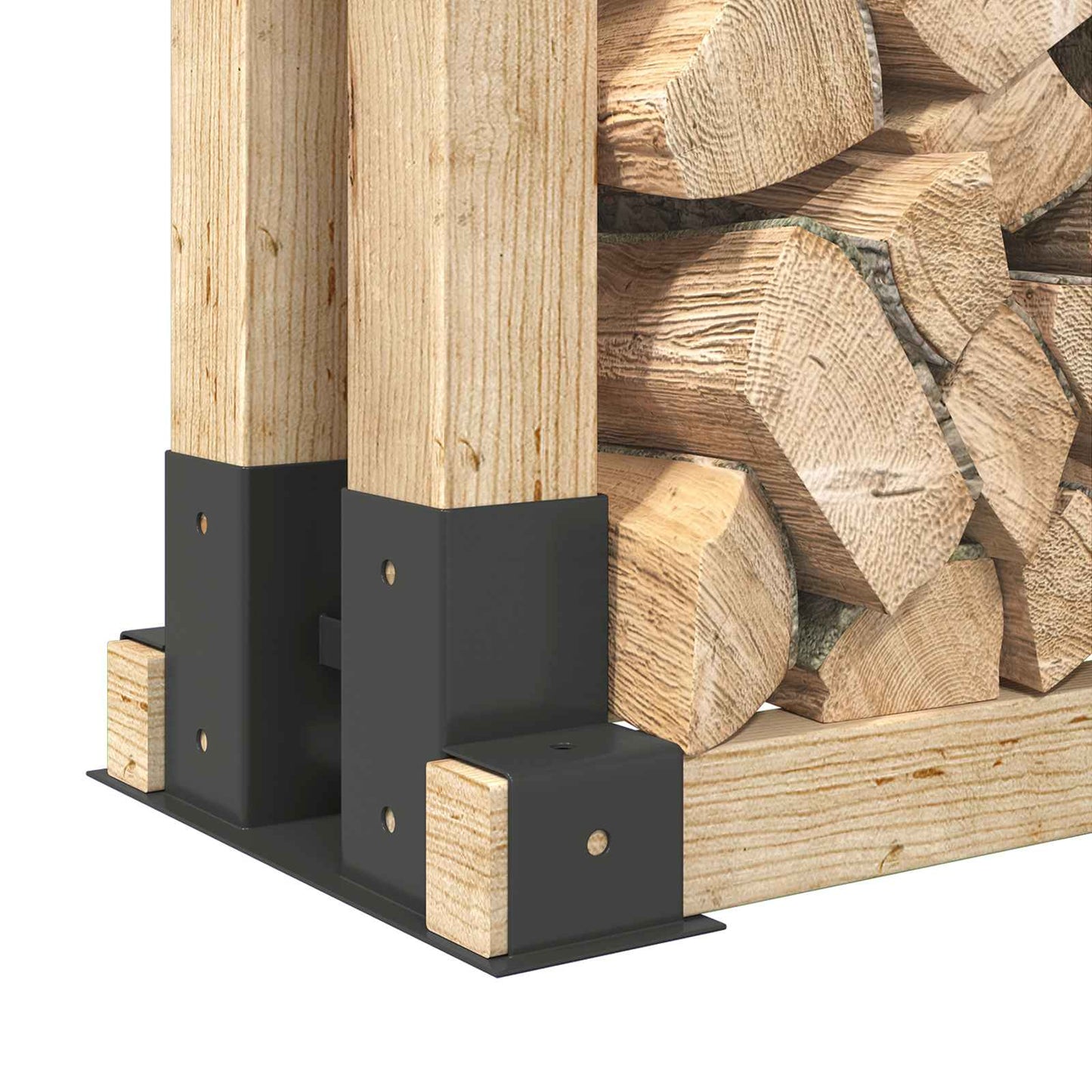 vidaXL Firewood Stack Aid 4 pcs Anthracite 34 x 10 x 15 cm Steel 3