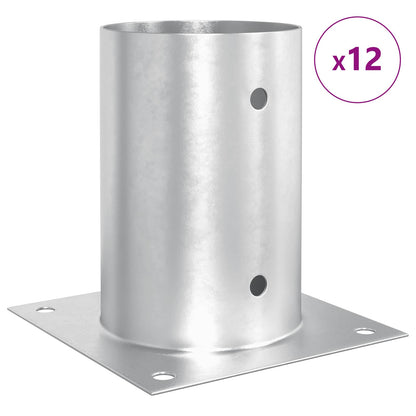 vidaXL Round Ground Anchor 12 pcs Silver 15 x 15 x 15 cm Metal 4