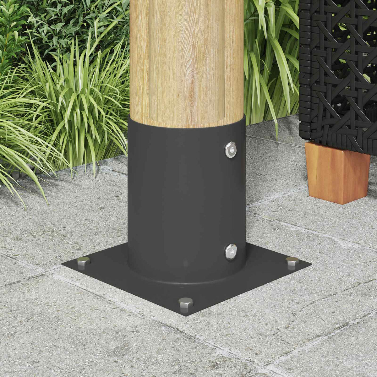 vidaXL Round Ground Anchor 15 x 15 x 15 cm Metal