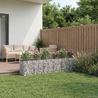 vidaXL Gabion Raised Bed Galvanised Steel Silver Depth 50 cm