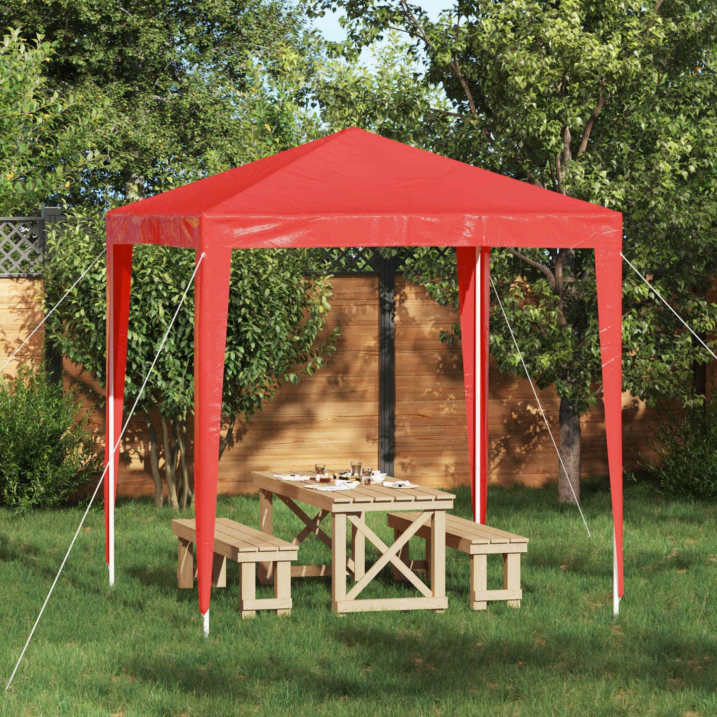 vidaXL Party Tent 200 x 200 x 240 cm Red PE and Steel 1
