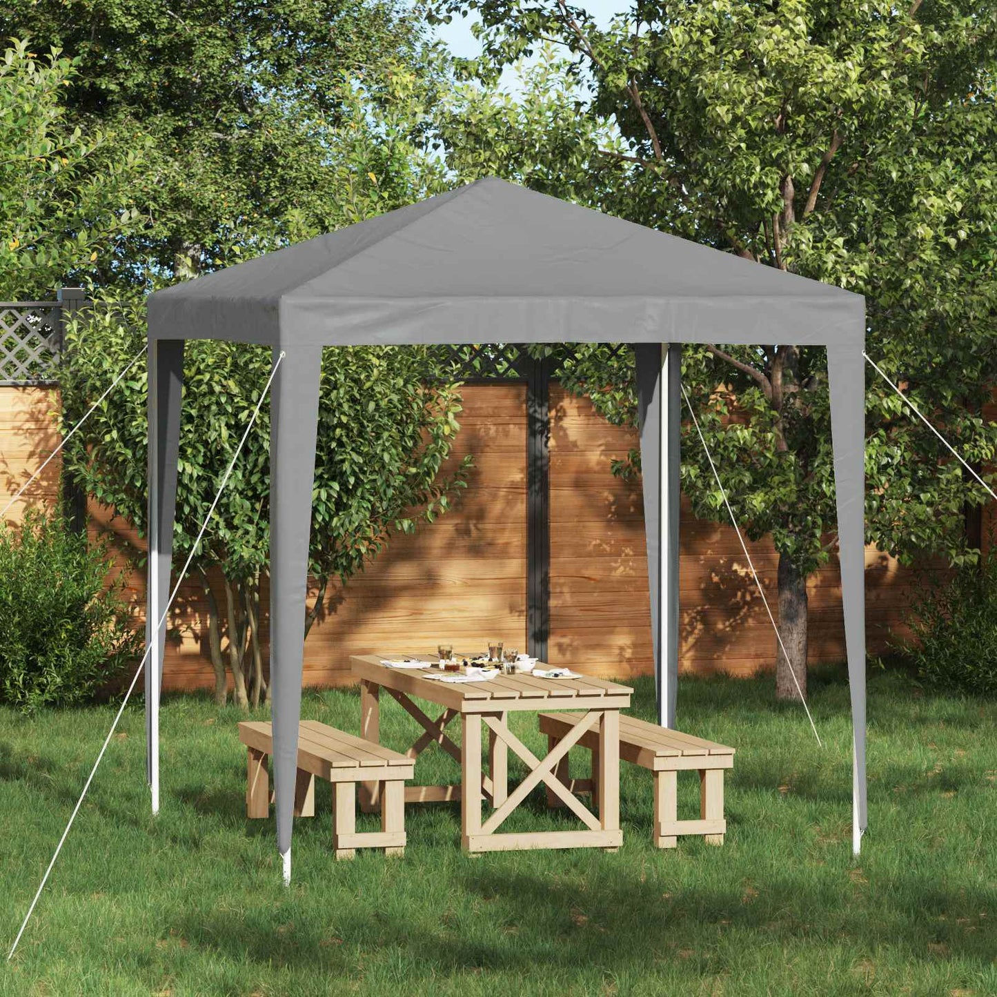 vidaXL Party Tent 200 x 200 x 240 cm Light Grey PE and Steel 1
