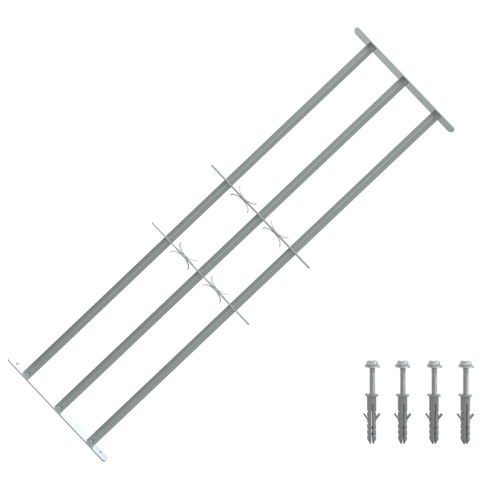 vidaXL Security Grille for Windows with 3 Crossbars 3 pcs 930-1740 mm 1