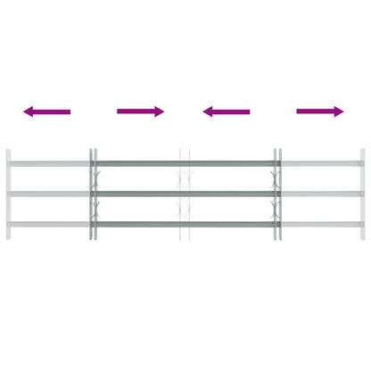 vidaXL Security Grille for Windows with 3 Crossbars 3 pcs 930-1740 mm 6