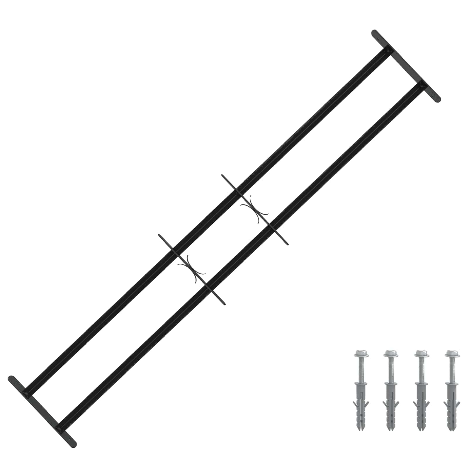 vidaXL Security Grille for Windows with 2 Crossbars 3 pcs 93-174 cm 1