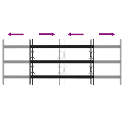vidaXL Security Grille for Windows with 3 Crossbars 3 pcs 63-114 cm 6