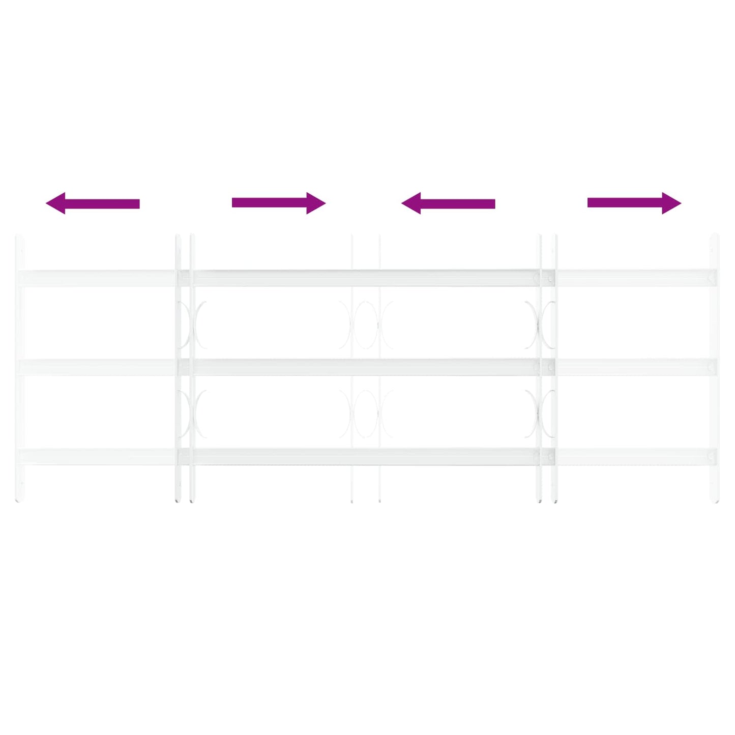 vidaXL Security Grille for Windows with 3 Crossbars 3 pcs 63-114 cm 6
