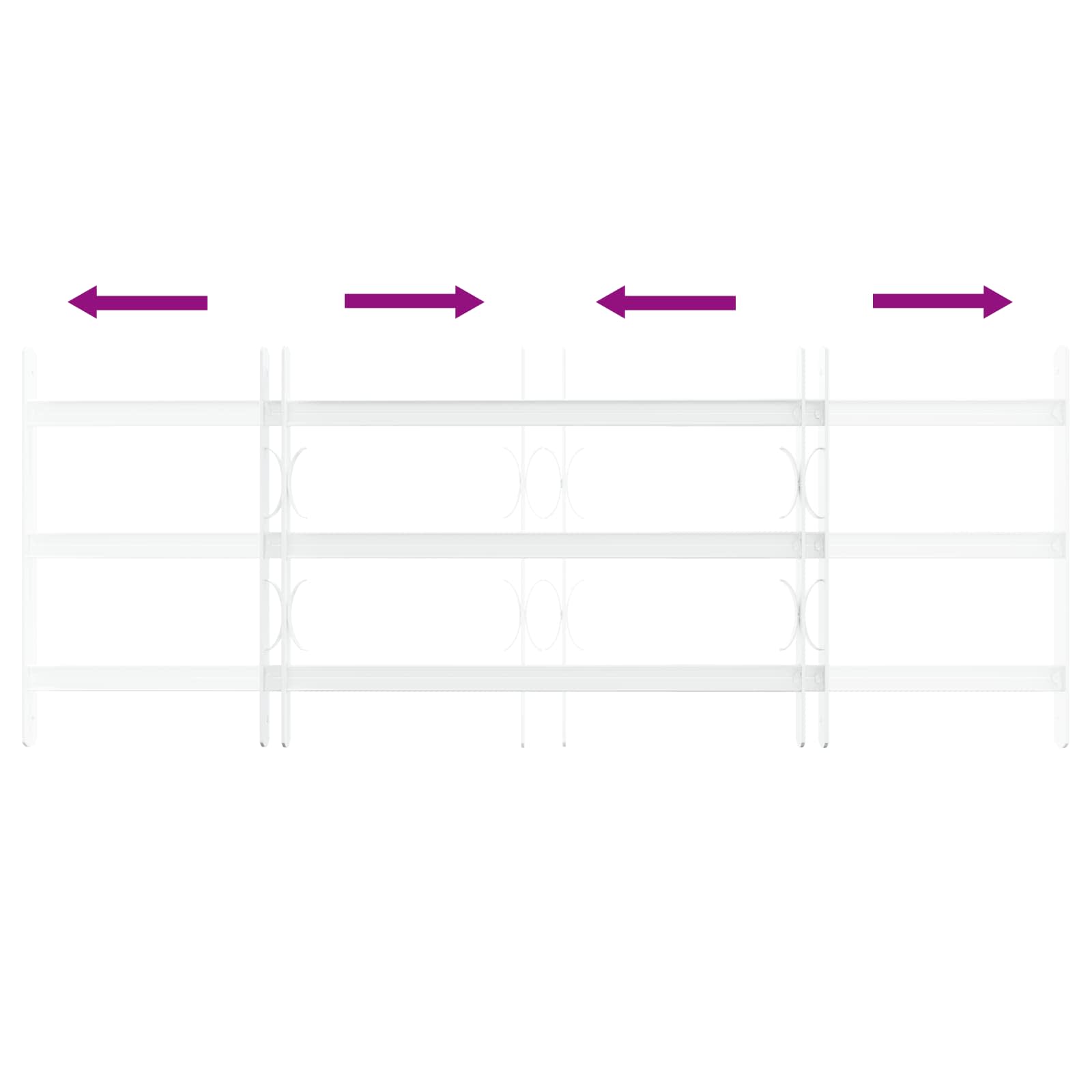 vidaXL Security Grille for Windows with 3 Crossbars 3 pcs 63-114 cm 6