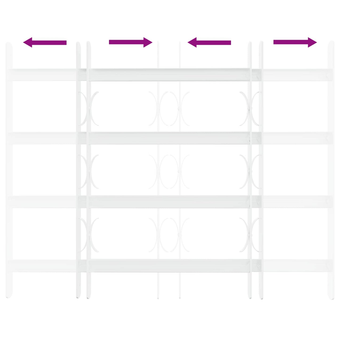 vidaXL Security Grille for Windows with 4 Crossbars 3 pcs 43-74 cm 6