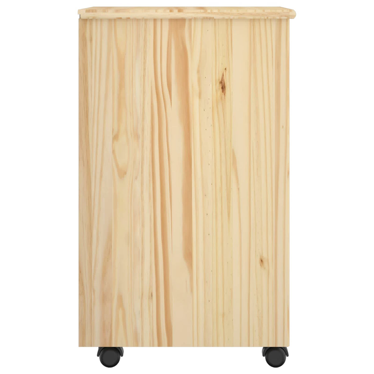vidaXL Rolling Cabinet 34 x 39 x 65.5 cm Solid Pine Wood Brown 5