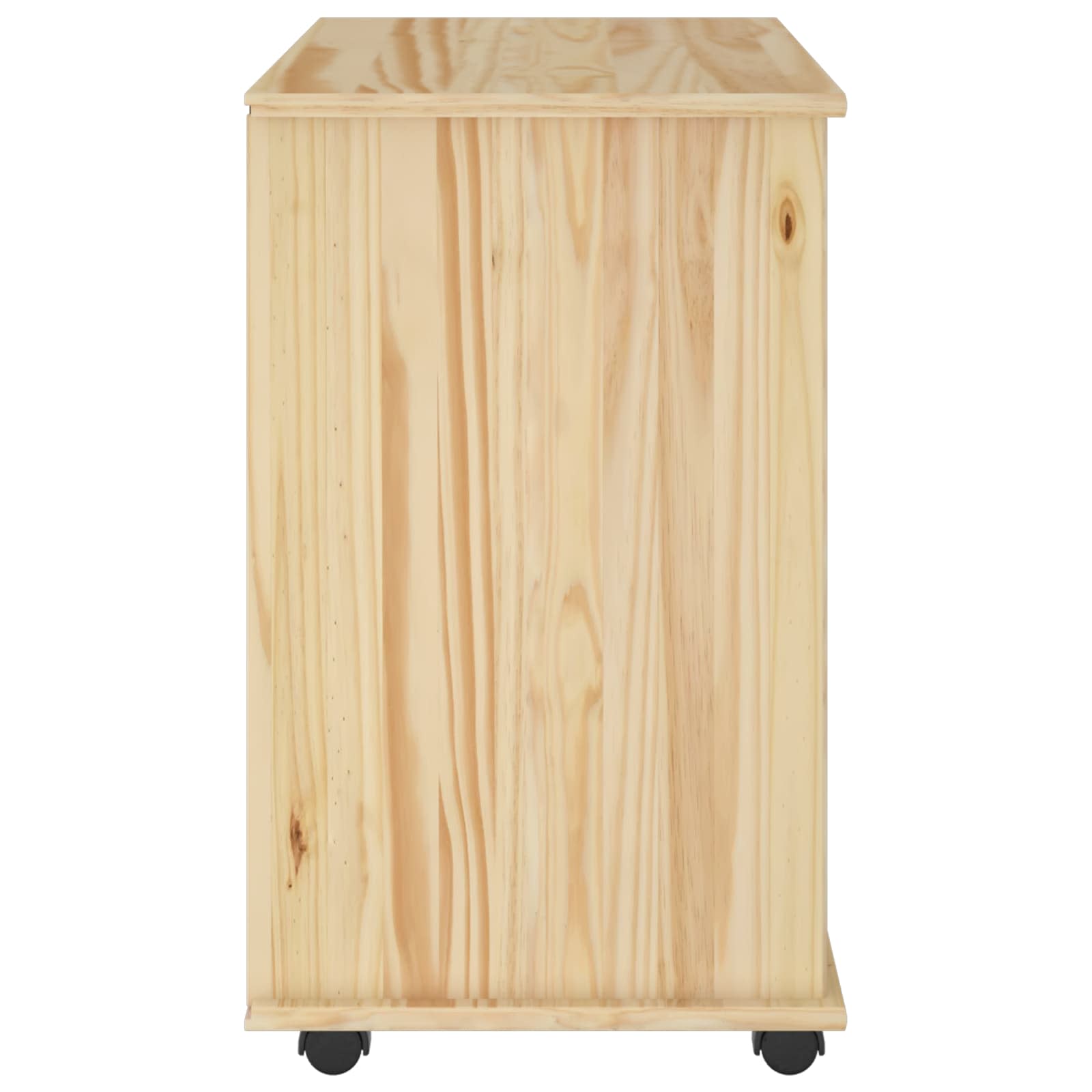 vidaXL Rolling Cabinet 63.5 x 39 x 65.5 cm Solid Pine Wood Brown 5