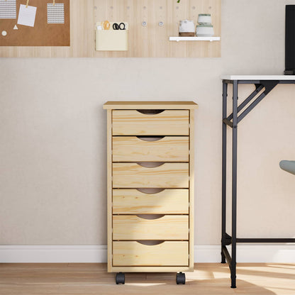 vidaXL Rolling Cabinet with Drawers MOSS 34 x 39 x 65.5 cm 3