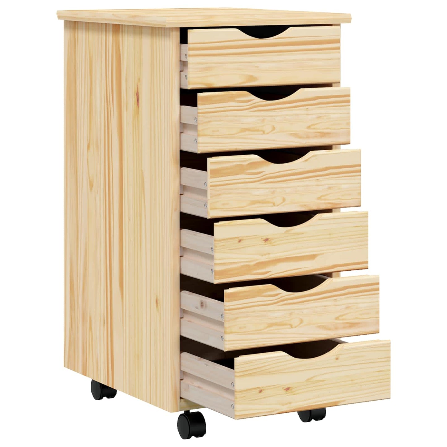 vidaXL Rolling Cabinet with Drawers MOSS 34 x 39 x 65.5 cm 4