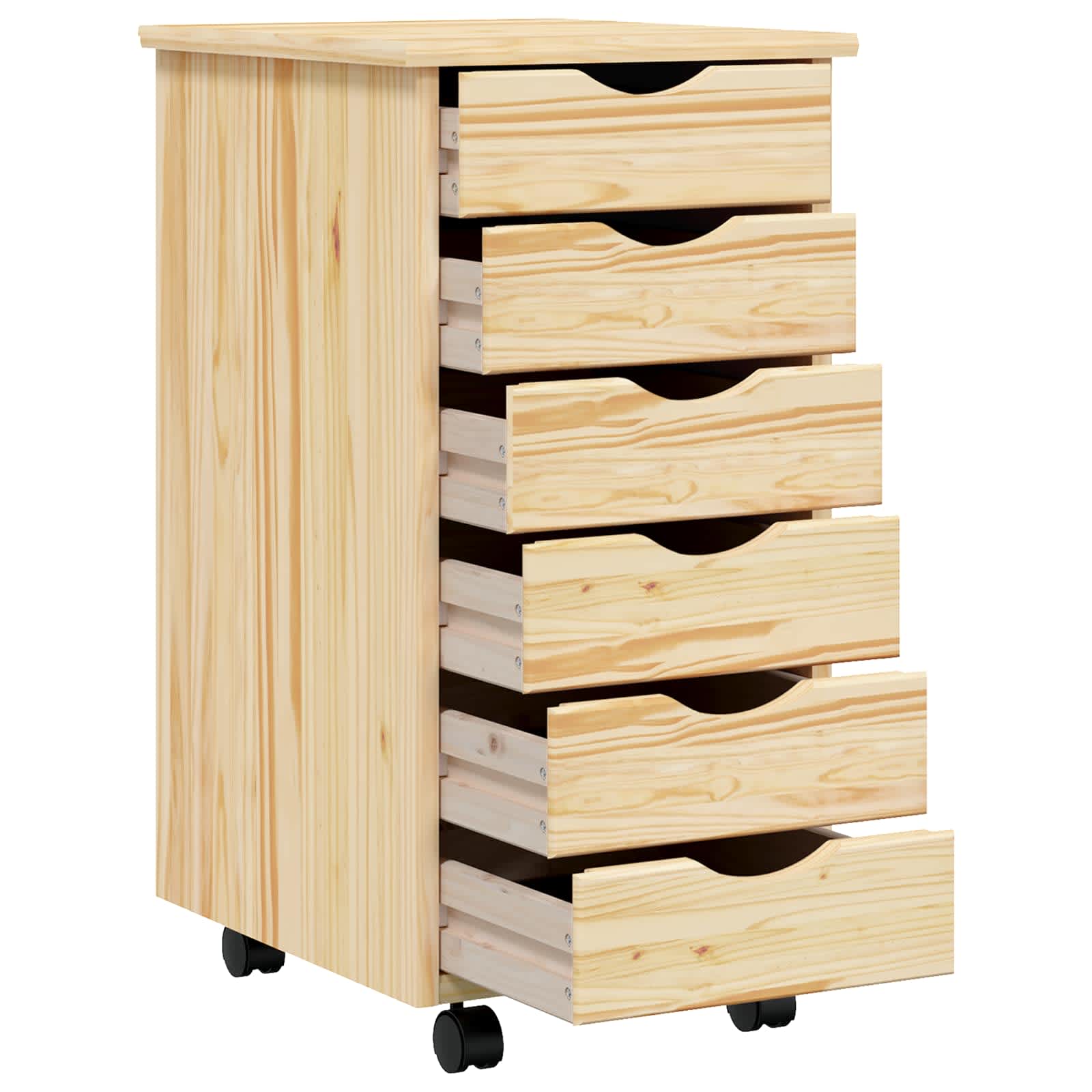 vidaXL Rolling Cabinet with Drawers MOSS 34 x 39 x 65.5 cm 4