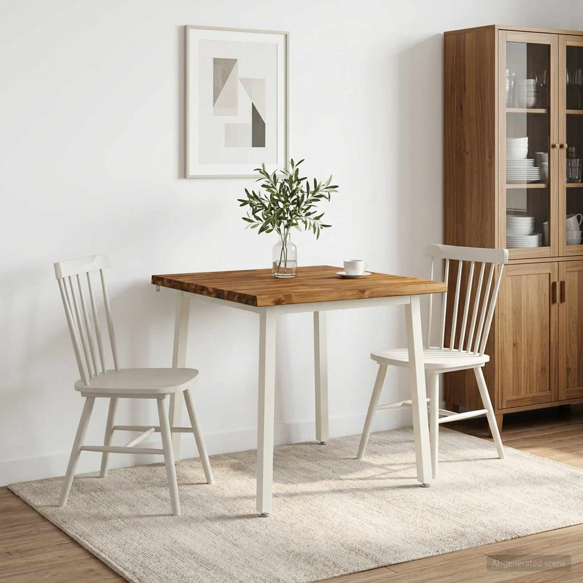 vidaXL Live Edge Dining Table 60 x 55 x 75 cm Solid Acacia Wood 1