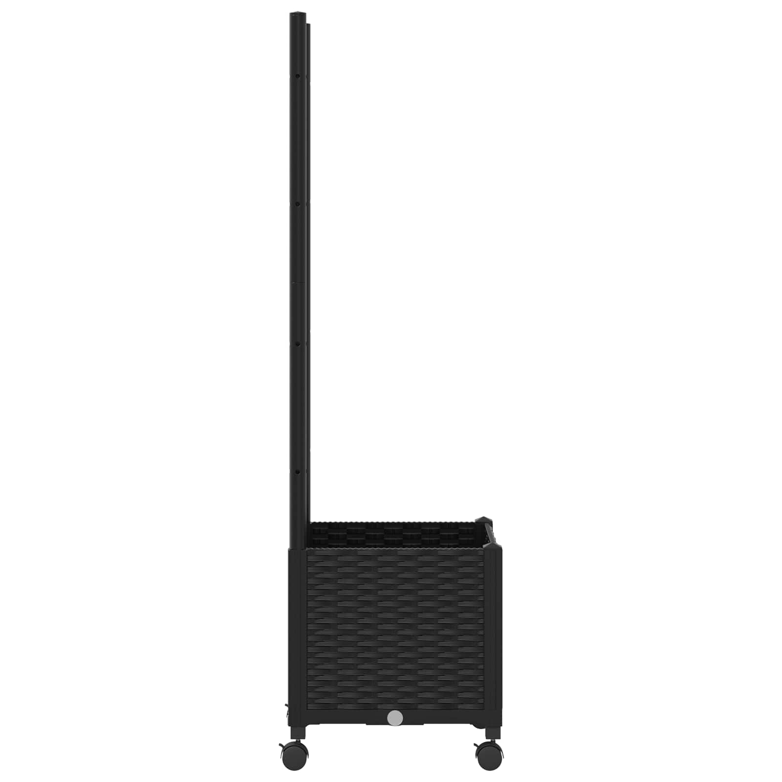 vidaXL Garden Planter with Trellis&Wheels Black 40 x 40 x 146 cm PP 4
