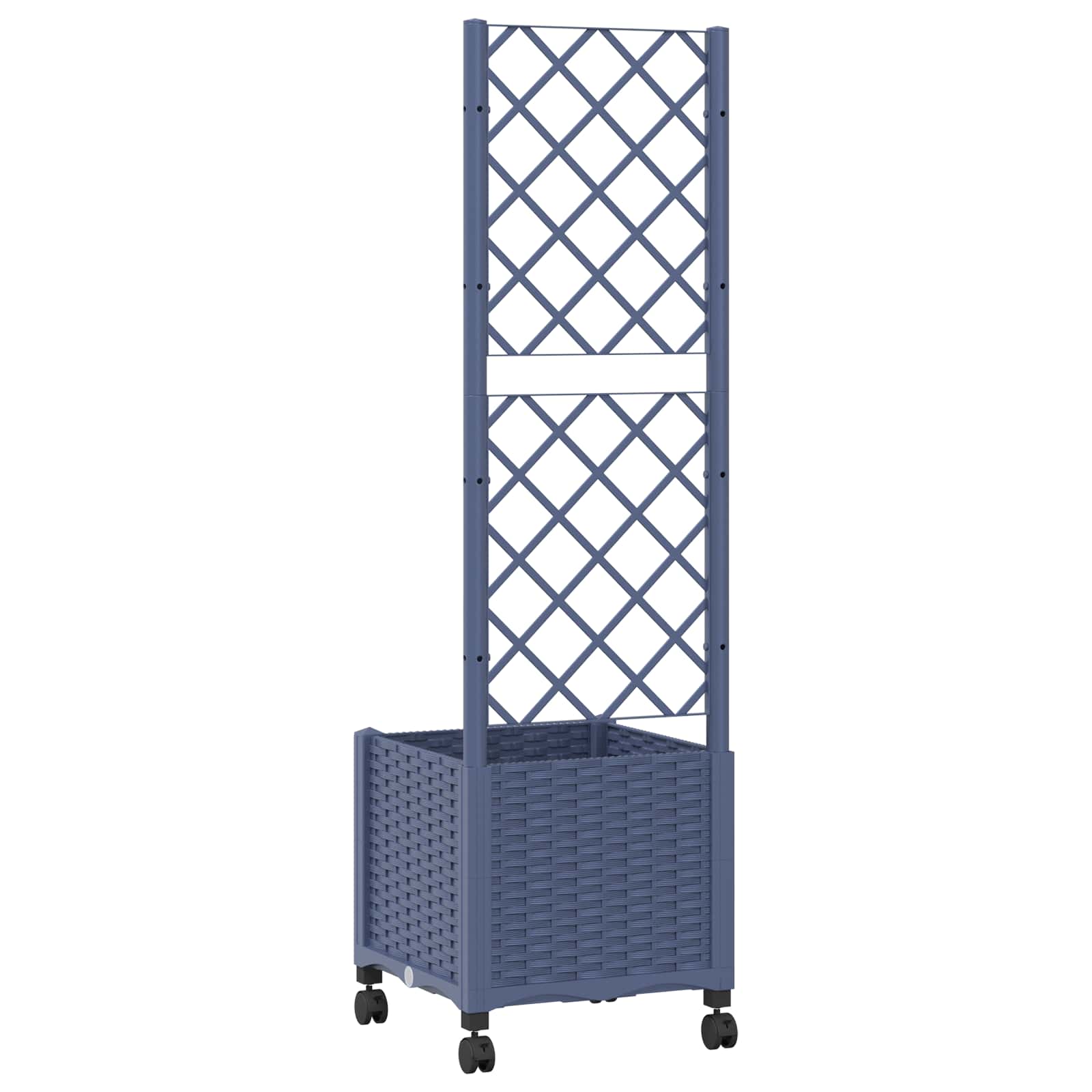 vidaXL Garden Planter with Trellis&Wheels Blue Grey 40 x 40 x 146 cm 5